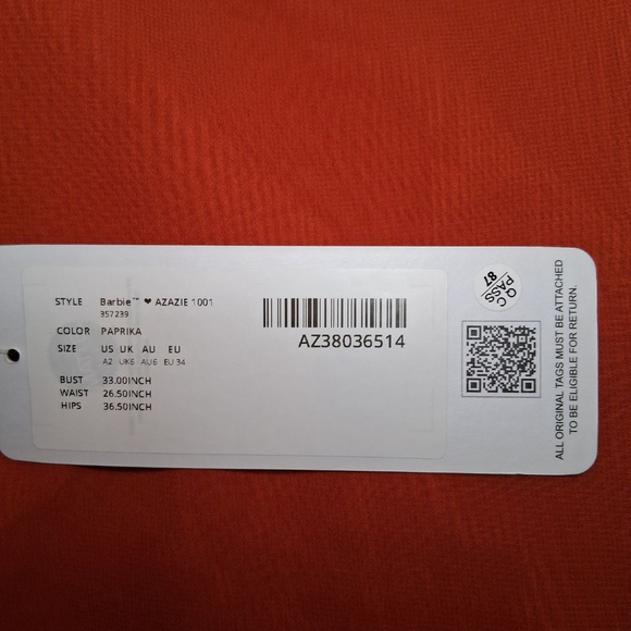 New Barbie x Azazie Paprika Ruffle Maxi Sheath Bow Chiffon Dress - Picture 8 of 12